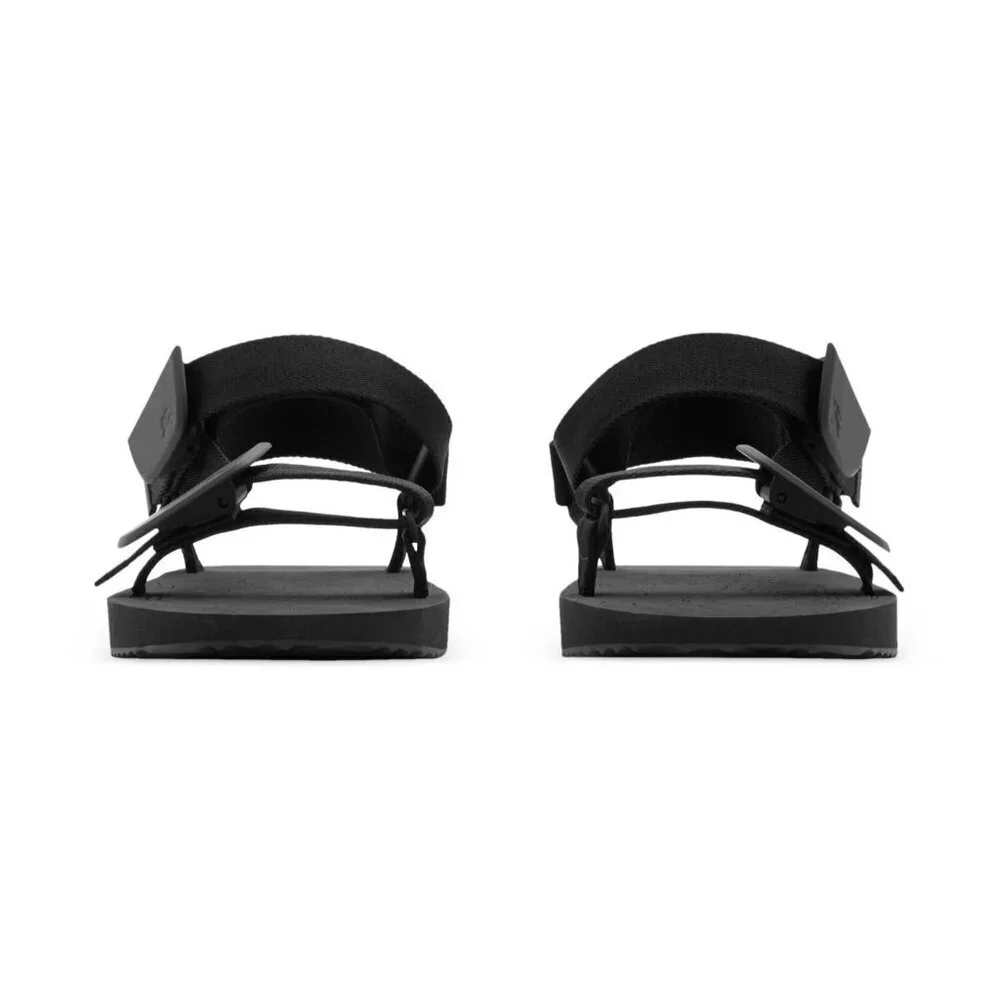 Burberry Trek Logo Debossed Strappy Sandals Black EU 45 US 12 NIB